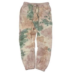 Nike Sportswear Mens Club Fleece Tie Dye Jogger Pants Bicoastal Pink White Sz S